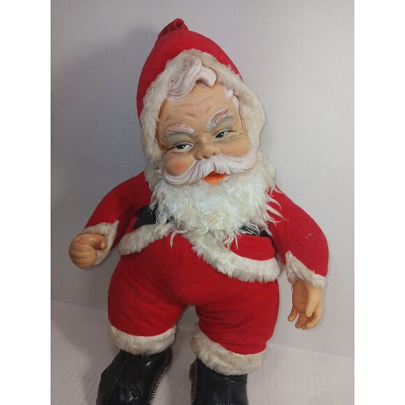 Vintage 1950s Rushton Coca-Cola Santa Claus Doll – Plush Rubber Face - Picture 2 of 5